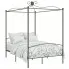 Szare łóżko małżeńskie z baldachimem 180x200 cm - Ifrexi