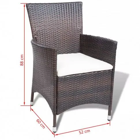 Szczegółowe zdjęcie nr 6 produktu Zestaw mebli ogrodowych Tamis - brązowy