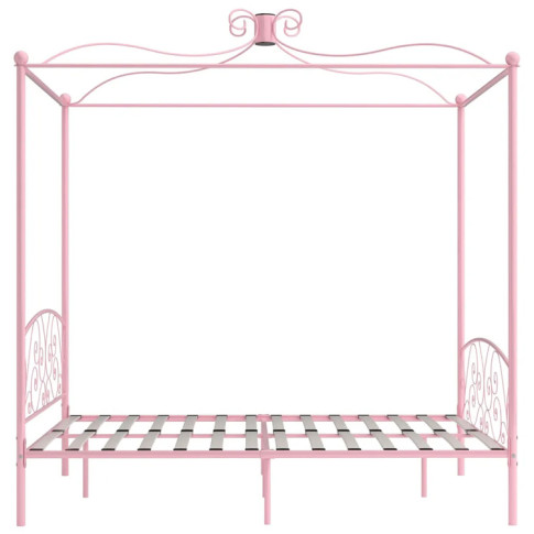 Różowe łóżko w stylu rustykalnym Orfes