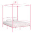 Różowe podwójne łóżko rustykalne 180x200 cm - Orfes