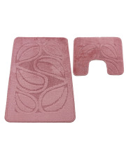 Nowoczesny różowy zestaw dywaników do łazienki - Blumen w sklepie Edinos.pl
