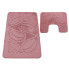 Nowoczesny różowy zestaw dywaników do łazienki - Blumen