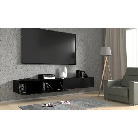 aranżacja z zestawem szafek pod TV Sinam 120 cm