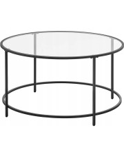 Czarny okrągły szklany stolik kawowy - Sixo