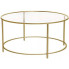 Złoty okrągły szklany stolik kawowy Sixo