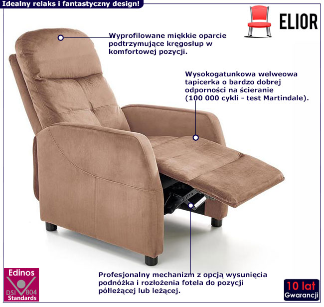 beżowy fotel wypoczynkowy Tirena 3X