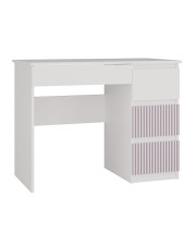 Prawostronne biurko dziecięce biały + różowy - Arsa 3X w sklepie Edinos.pl