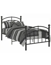 Czarne metalowe łóżko jednoosobowe 90x200 cm - Serafi w sklepie Edinos.pl