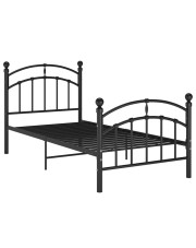Czarne metalowe łóżko jednoosobowe 90x200 cm - Enelox