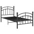 Czarne metalowe łóżko jednoosobowe 90x200 cm - Enelox
