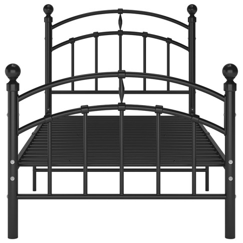 Czarne metalowe łóżko Enelox
