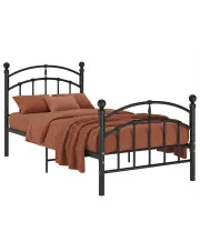 Czarne metalowe łóżko pojedyncze 100x200 cm - Serafi w sklepie Edinos.pl