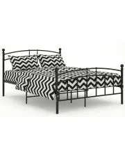 Czarne metalowe łóżko z zagłówkiem 140x200 cm - Serafi w sklepie Edinos.pl