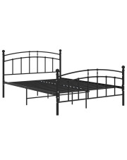 Czarne metalowe łóżko małżeńskie 160x200 cm - Enelox w sklepie Edinos.pl