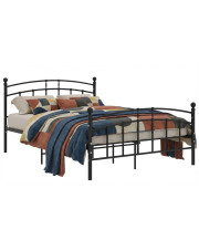 Czarne metalowe łóżko małżeńskie 160x200 cm - Serafi w sklepie Edinos.pl