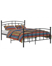 Czarne metalowe łóżko małżeńskie 200x200 cm - Serafi w sklepie Edinos.pl