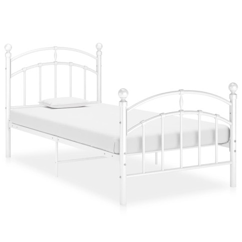 Białe łóżko metalowe Enelox
