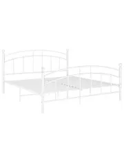 Białe metalowe łóżko z zagłówkiem 160x200 cm - Enelox