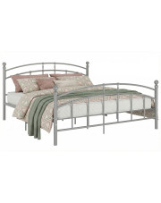 Szare metalowe łóżko w stylu vintage 200x200 cm - Serafi w sklepie Edinos.pl