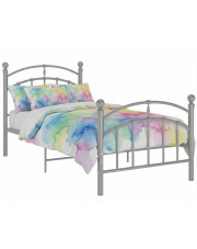 Szare metalowe łóżko jednoosobowe 90x200 cm - Serafi w sklepie Edinos.pl