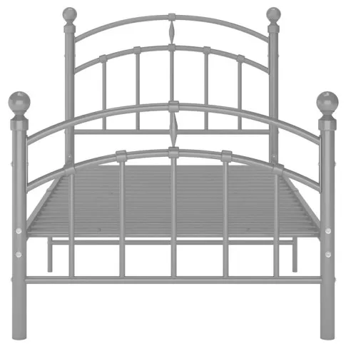 Szare pojedyncze łózko metalowe Enelox