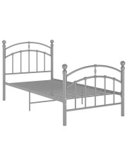 Szare metalowe łóżko z zagłówkiem 100x200 cm - Enelox w sklepie Edinos.pl