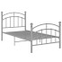 Szare metalowe łóżko z zagłówkiem 100x200 cm - Enelox