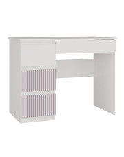 Lewostronne biurko dla dziewczynki biały + różowy - Arsa 4X