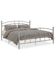 Szare metalowe łóżko dwuosobowe 140x200 cm - Serafi w sklepie Edinos.pl
