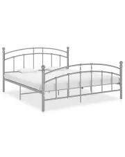 Szare metalowe łóżko małżeńskie 180x200 cm - Enelox w sklepie Edinos.pl