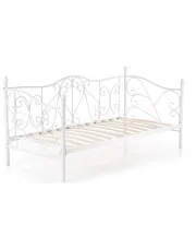 Białe pojedyncze metalowe łóżko jednoosobowe - Ember 90x200 w sklepie Edinos.pl