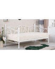 Pojedyncze metalowe łóżko jednoosobowe Dolie 90x200 - białe
