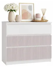 Dziecięca komoda biały + różowy - Bano 6X w sklepie Edinos.pl