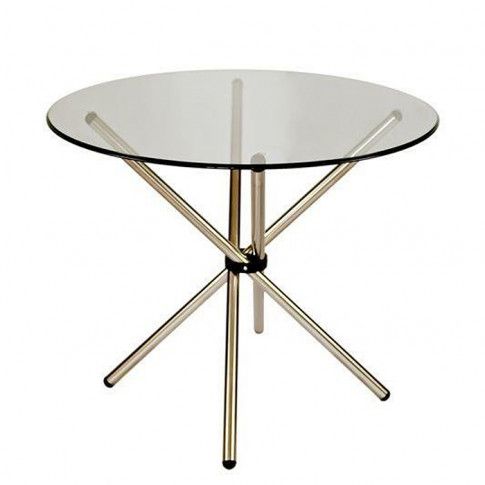 Zdjęcie produktu Stół okrągły szklany Cosmo - srebrny.