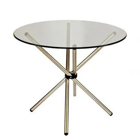 Zdjęcie produktu Stół okrągły szklany Honsi - srebrny.