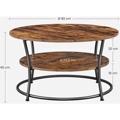 Wymiary stolika kawowego do salonu loft Zixi 4X