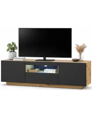 Szafka rtv stojąca lub wisząca dąb artisan + czarny - Talmis 3X w sklepie Edinos.pl