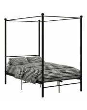 Czarne łóżko z baldachimem z metalu 120x200 cm - Aveiro w sklepie Edinos.pl