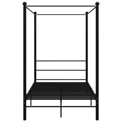 Czarne łózko z baldachimem Wertes