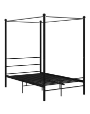 Czarne łóżko z baldachimem z metalu 120x200 cm - Wertes w sklepie Edinos.pl