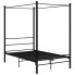 Czarne metalowe łóżko z baldachimem 140x200 cm - Wertes