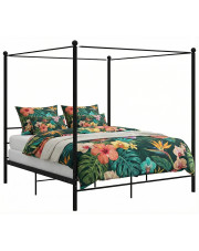 Czarne dwuosobowe łóżko z metalu 180x200 cm - Aveiro w sklepie Edinos.pl