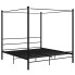 Czarne dwuosobowe łóżko z metalu 180x200 cm - Wertes