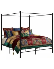 Czarne łóżko dwuosobowe z metalu 200x200 cm - Aveiro w sklepie Edinos.pl