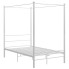 Białe metalowe łóżko z baldachimem 120x200 cm - Wertes
