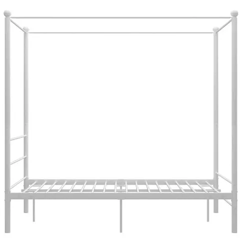 Białe łóżko z metalu Wertes