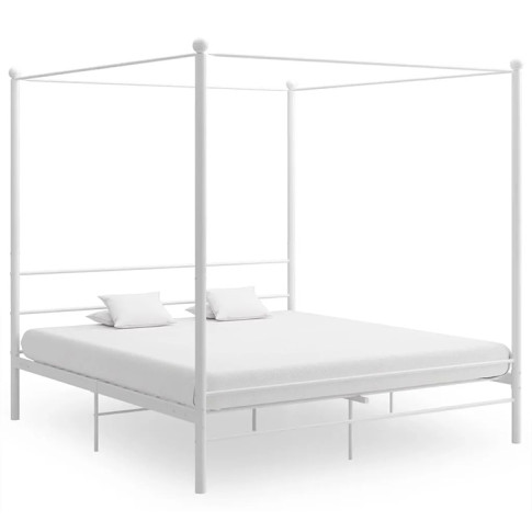 Białe łóżko metalowe Wertes