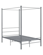 Szare metalowe łóżko z baldachimem 140x200 cm - Wertes w sklepie Edinos.pl