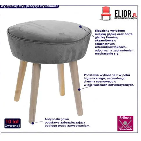 Fotografia Taboret Tozi 2X - szary z kategorii Taborety