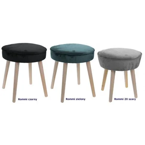 Zdjęcie okrągły taboret Mesa 2X szary drewniany | Edinos.pl